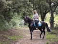 Woman rider and horse