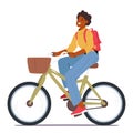 Woman Rides A Bicycle, Female Character Enjoys The Benefits Of Outdoor Exercise, Improve Her Cardiovascular Fitness