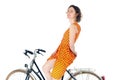 Woman riding bicycle Royalty Free Stock Photo