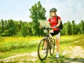 Woman riding bicycle Royalty Free Stock Photo