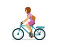 Woman riding electric city bike