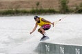 Woman riding her wakeboard Royalty Free Stock Photo