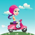 Woman riding motorcycle