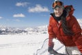 Woman Riding Snowmobile Royalty Free Stock Photo