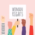 Woman right. Women resist symbol. Vector illustration