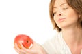 Woman with ripe apple Royalty Free Stock Photo