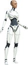 Woman Robot Female Android Isolated, Cyborg