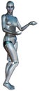 Woman Robot YOUR PRODUCT HERE Isolated Royalty Free Stock Photo