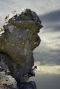 Woman rock climber