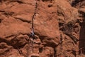 Woman rock climber on cliff