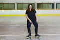 Woman roller skating with motion blur Royalty Free Stock Photo