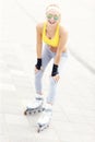 Woman roller skating Royalty Free Stock Photo