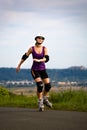 Woman on rollerblades