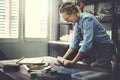 Woman Rolling Clay Craftsman Skill Concept