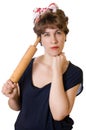 Woman with a rolling pin