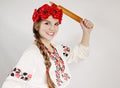 Woman with a rolling pin Royalty Free Stock Photo