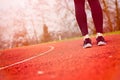 Woman run training outdoors. Royalty Free Stock Photo