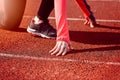 Woman run training outdoors. Royalty Free Stock Photo