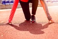 Woman run training outdoors. Royalty Free Stock Photo