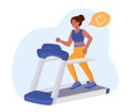 Woman run at treadmill concept