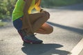 Woman runner got sports injury Royalty Free Stock Photo