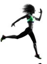 Woman runner jogger running jogging silhouette Royalty Free Stock Photo