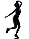 Woman runner jogger tired breathless silhouette