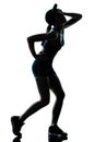 Woman runner jogger tired breathless silhouette