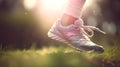 Woman runner jogging at morning. Health and fitness. Generative Ai