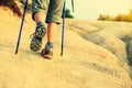 Woman runner legs running on mountain trail Royalty Free Stock Photo