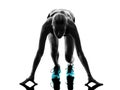 Woman runner running jogger jogging silhouette Royalty Free Stock Photo