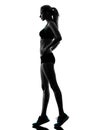 Woman runner running jogger jogging silhouette Royalty Free Stock Photo