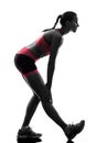 Woman runner running jogger jogging silhouette Royalty Free Stock Photo