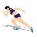 Woman runner sprinter explosive start in running Royalty Free Stock Photo