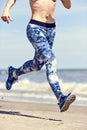 Woman running on the beach