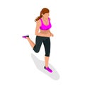 Woman running. Beautiful girl jogging. Woman run. How to run faster banner.