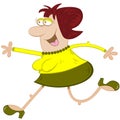 Woman Running Cartoon Character Royalty Free Stock Photo