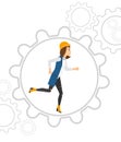 Woman running inside the gear Royalty Free Stock Photo