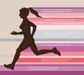 Woman running, jogging - colorful illustration. colorful poster design