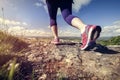 Woman running outdoor cross-country concept for exercising, fitness and healthy lifestyle