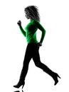Woman Running Silhouette Isolated