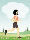 Woman runs outdoor