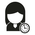 Woman rush job icon simple vector. Business work Royalty Free Stock Photo