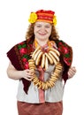 Woman in Russian traditional clothes