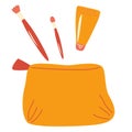 Woman\'s bag of cosmetics. Makeup Brushes, Lipstick, Cream. Concept of beauty bloggers, fashion and glamour.