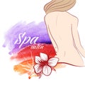 A woman's bod. Background for design. Spa salon. Royalty Free Stock Photo