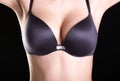 woman's breasts in bra Royalty Free Stock Photo