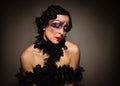 Woman with a 20`s cabaret make-up look