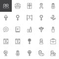 Woman`s day outline icons set