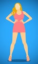 Woman`s day. star actor artiste pose put hand on waist. vector illustration eps10 Royalty Free Stock Photo